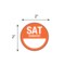 Nevs DaySpots - Saturday/Sabado 2" circle White w/Orange DDOT-SS2 - alternate 2